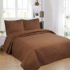 Juego de Colcha Edredón de 3 Piezas Moderno y -Café/Marrón O