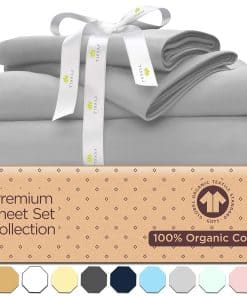 Juego de sábanas de algodón orgánico -Gris nube