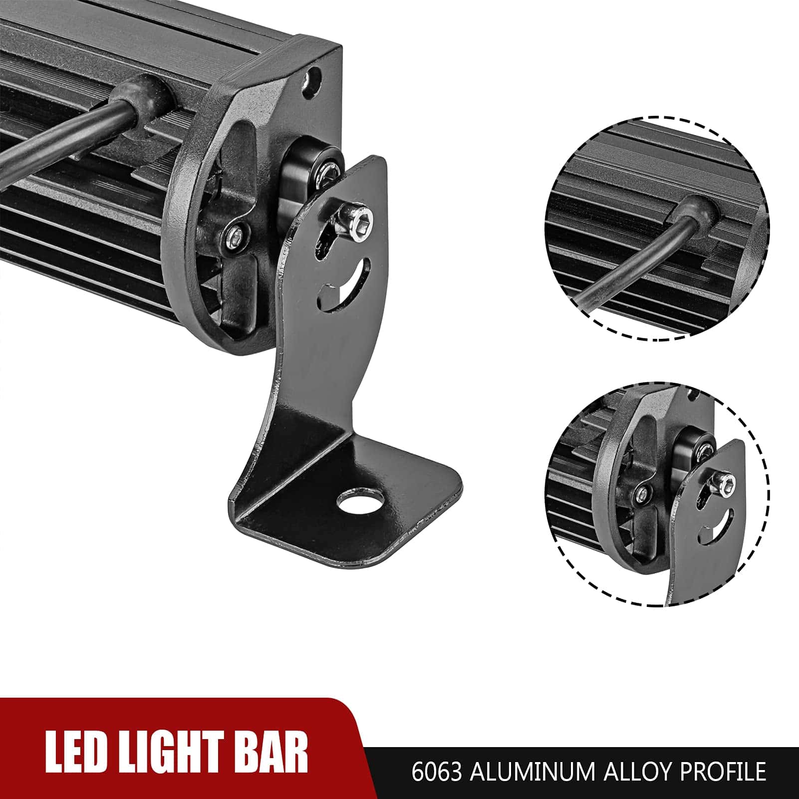 Barra de luz LED curvada de 52'' 300W con soportes de - Imagen 5
