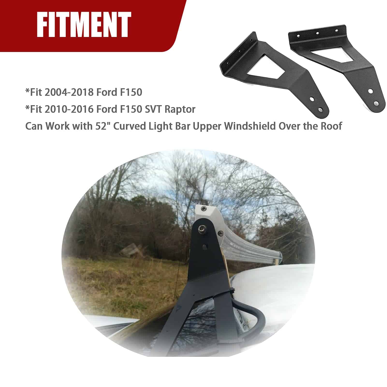 Barra de luz LED curvada de 52'' 300W con soportes de - Imagen 4