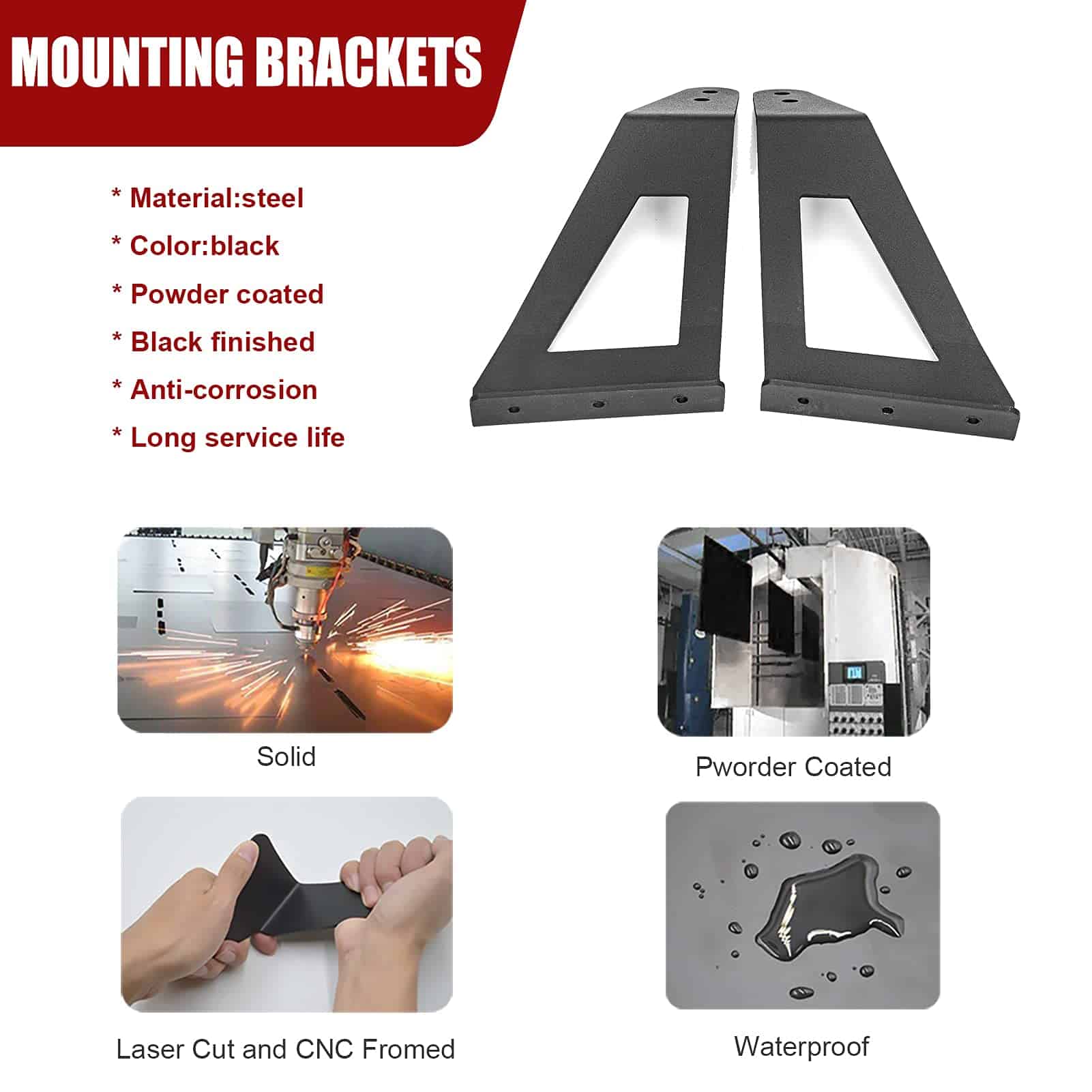 Barra de luz LED curvada de 52'' 300W con soportes de - Imagen 3