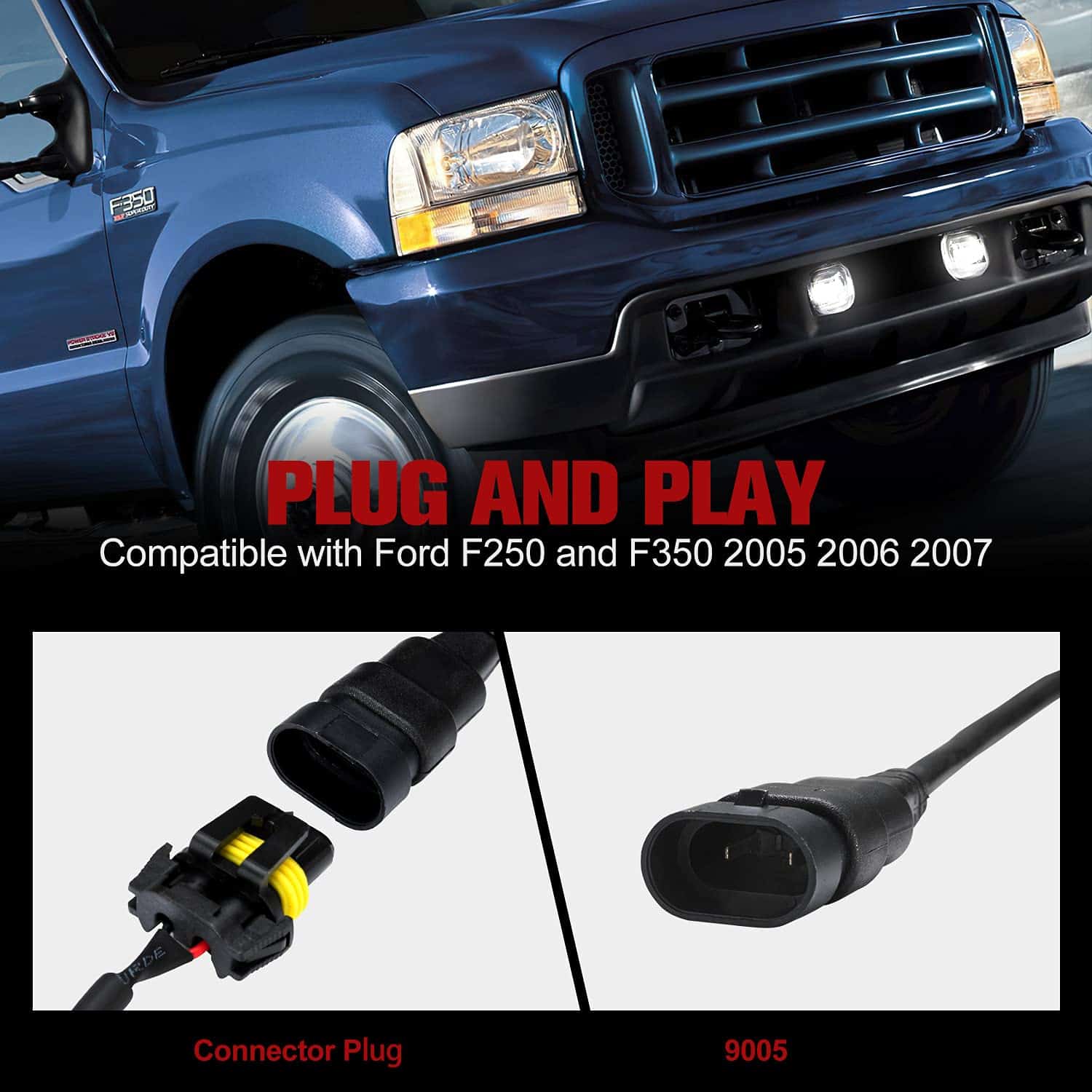 FIERYRED Luz de Niebla LED Compatible con F250 y F350 del - Imagen 7