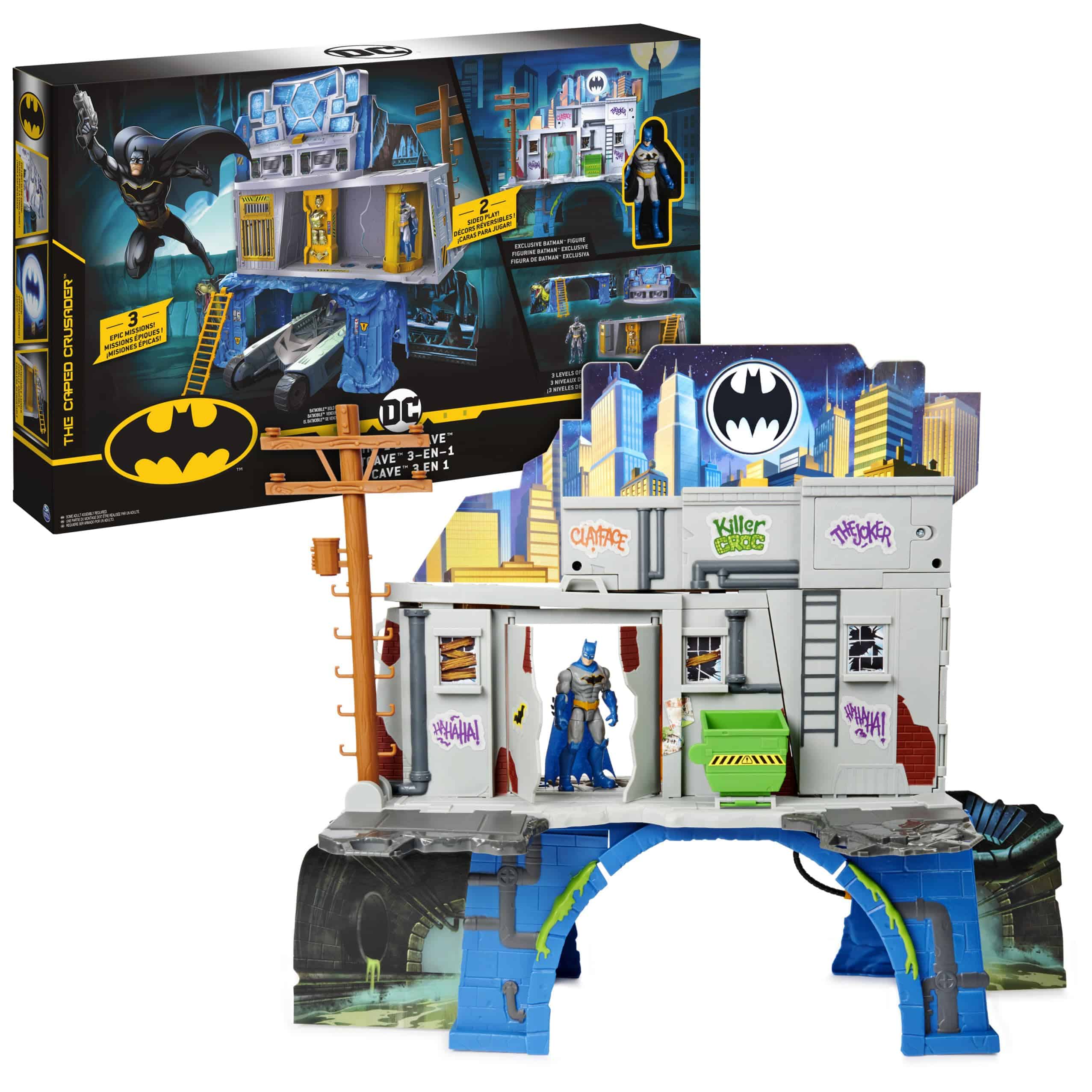 Set de Juego 3 en 1 Batcueva de DC Comics Batman con Figura