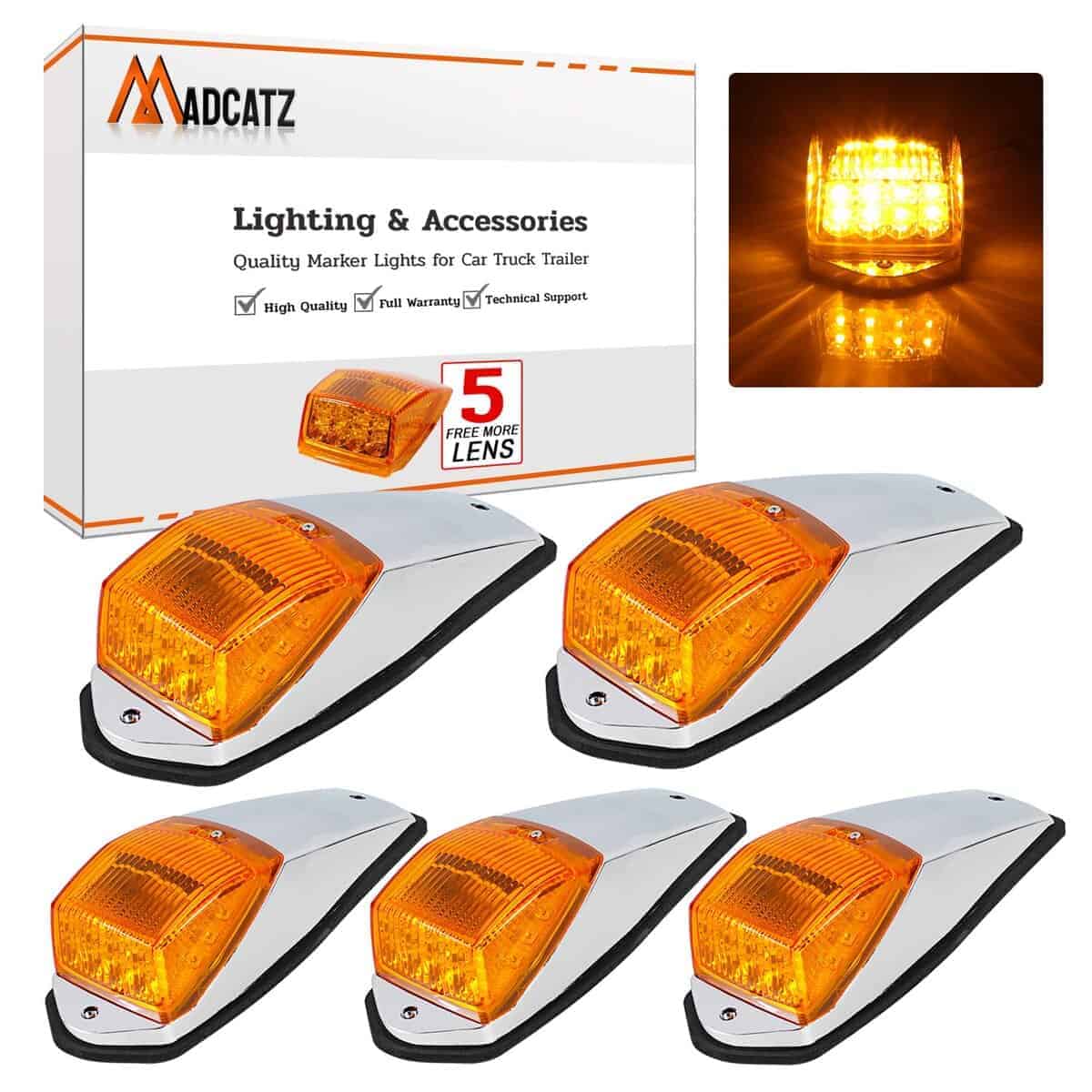 MADCATZ (Paquete de 5 luces superiores de techo para camión