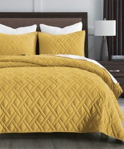 Juego de Colcha HORIMOTE HOME Tamaño Queen Amarillo,