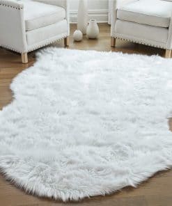 Tapete de pelo falso Gorilla Grip Fluffy Sheep, 6x9,