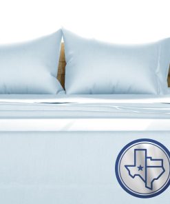 TEXAS LINEN CO. Juego de Sábanas de Algodón -Azul Claro