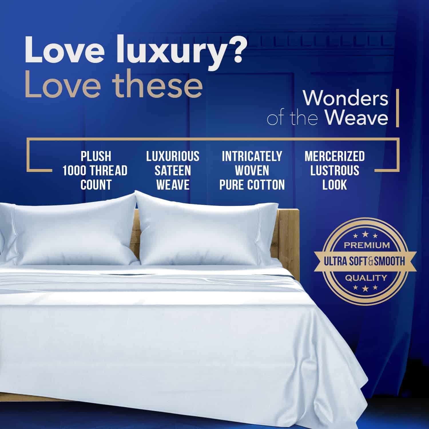 TEXAS LINEN CO. Juego de Sábanas de Algodón -Azul Claro - Imagen 4