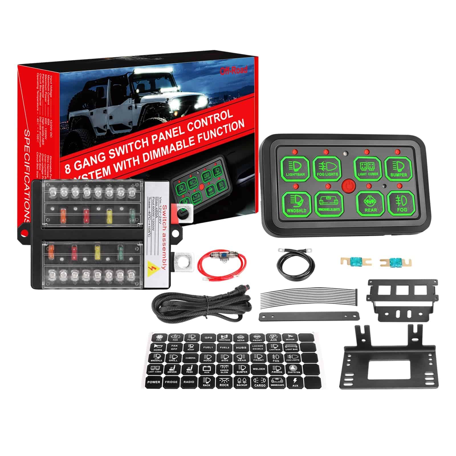 Panel de Interruptores de 8 vías, Niwaker Panel de Control