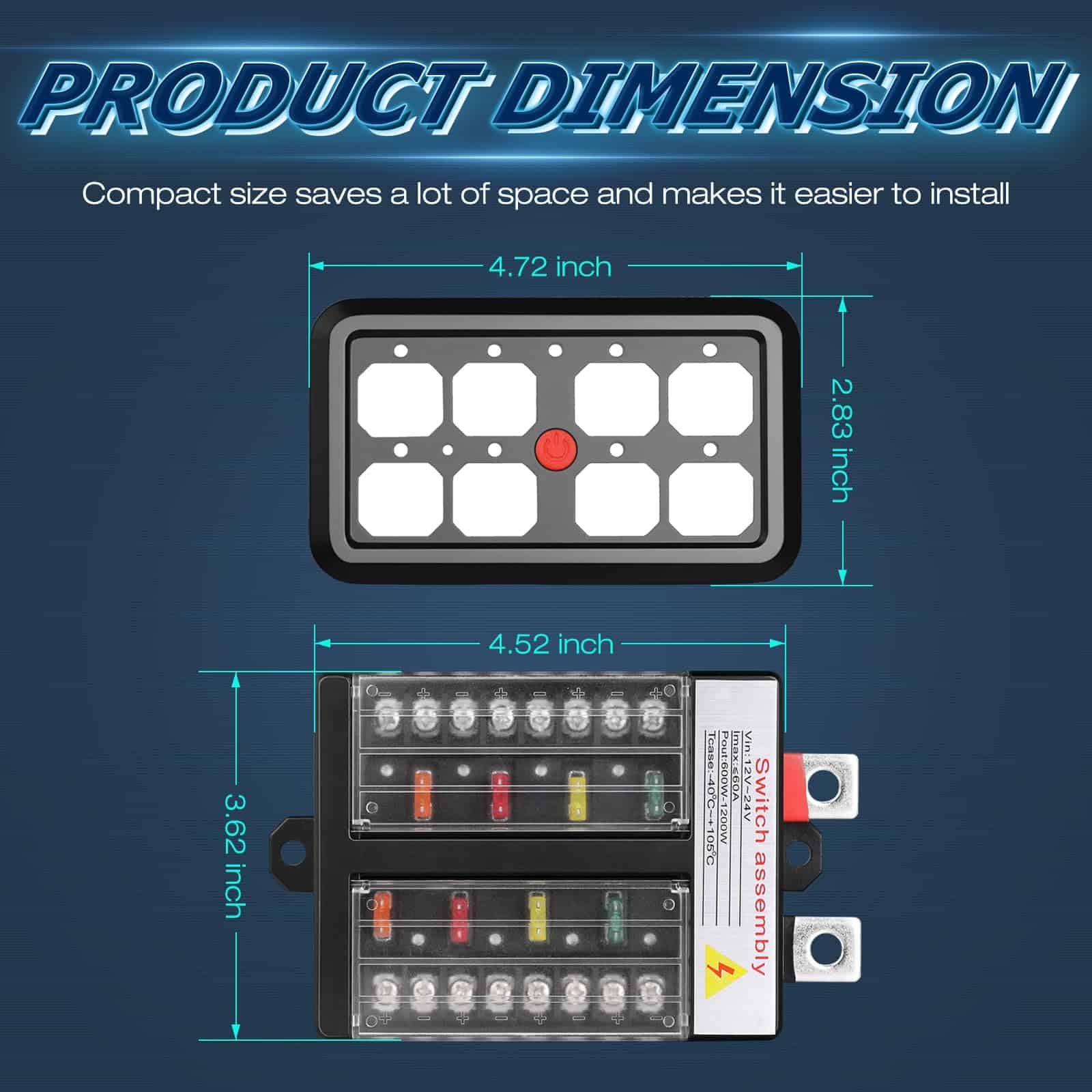Panel de Interruptores de 8 vías, Niwaker Panel de Control - Imagen 3