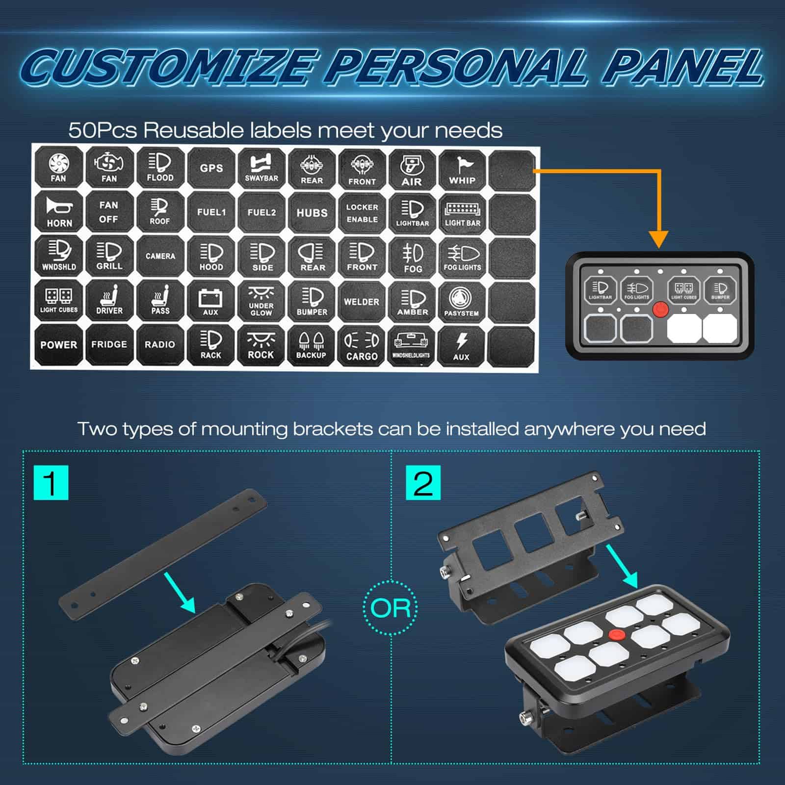Panel de Interruptores de 8 vías, Niwaker Panel de Control - Imagen 6