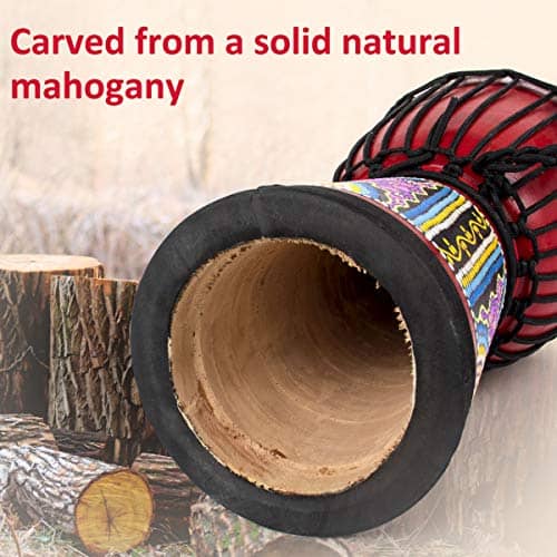 Kmise 8" Djembes Tambor Africano de Mano de Caoba Cabeza de - Imagen 7