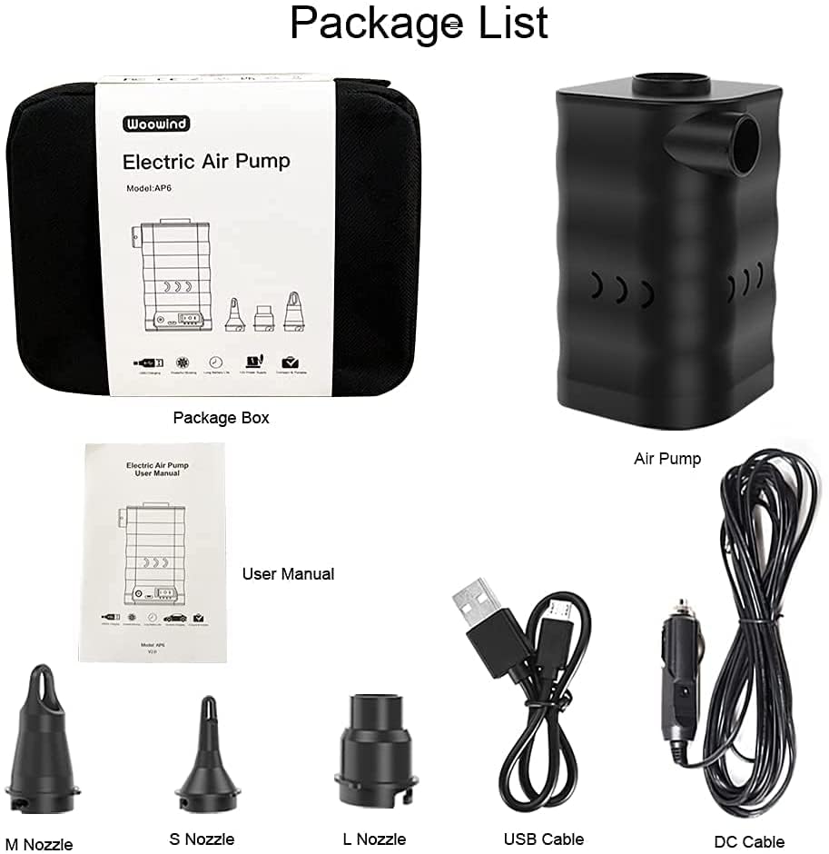 Bomba de Aire Woowind AP6 de 6000 mAh para Inflables Bomba - Imagen 8