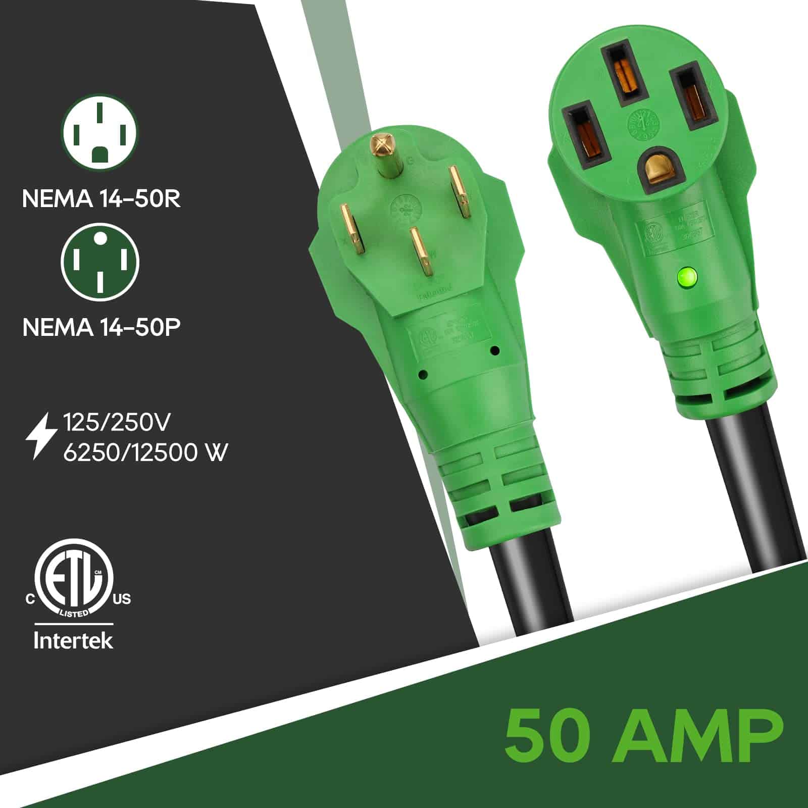 Cable de extensión para RV/EV de 50 amperios y 15 pies de - Imagen 4