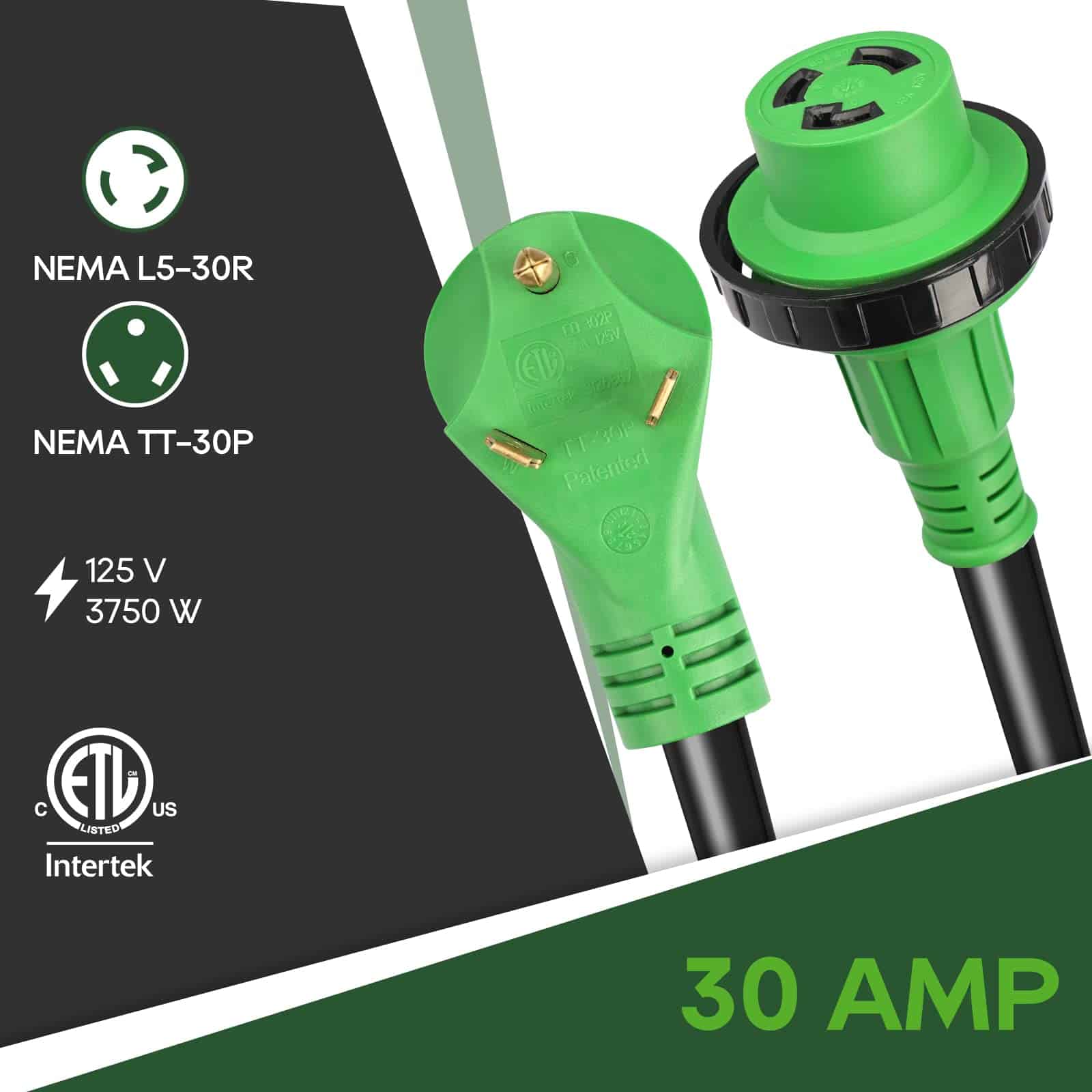 Cable de extensión de energía para RV de 30 amperios y 50 - Imagen 4