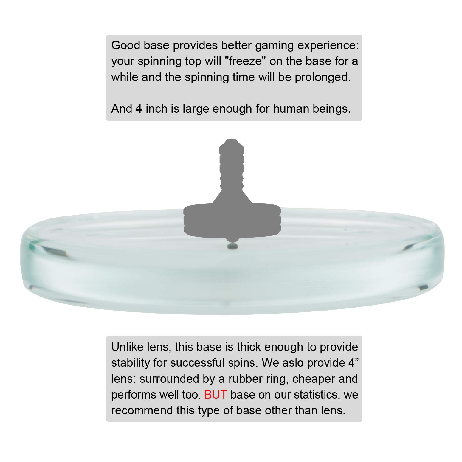 Base de Trompo DjuiinoStar de 4", Altamente Pulida a Mano, - Imagen 4