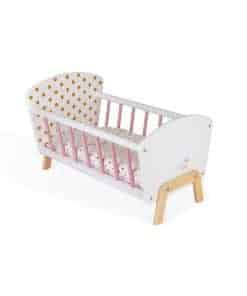 Cama de muñecas Janod Candy Chic - Cuna de madera para