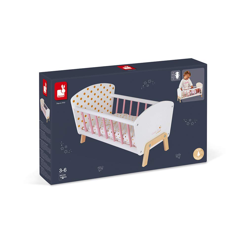 Cama de muñecas Janod Candy Chic - Cuna de madera para - Imagen 9