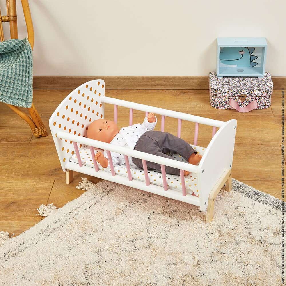 Cama de muñecas Janod Candy Chic - Cuna de madera para - Imagen 3