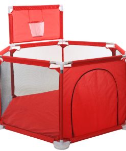 Parque de juegos portátil para bebés con aro de baloncesto