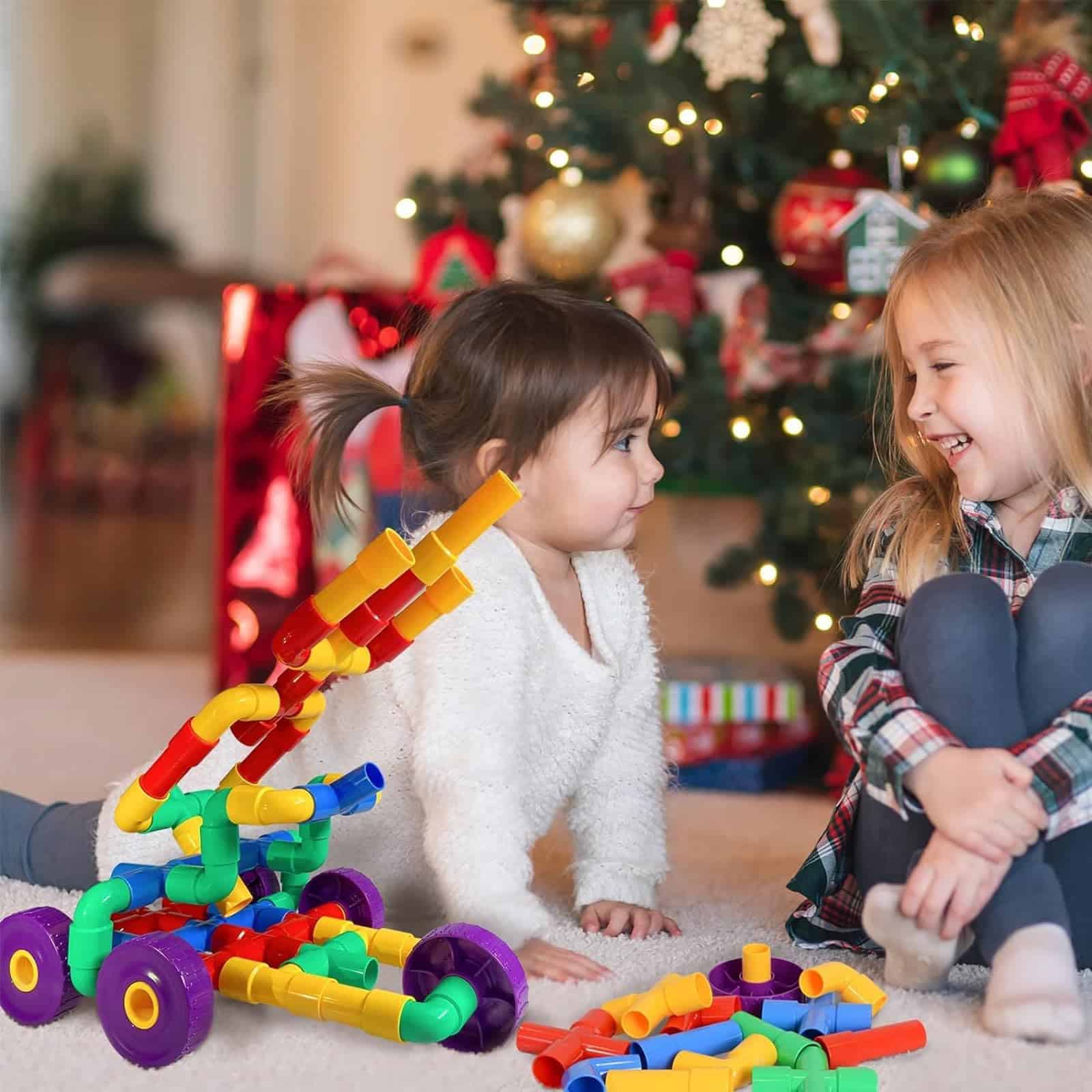 Juego de Construcción de Juguetes Educativos con Tubos y - Imagen 3