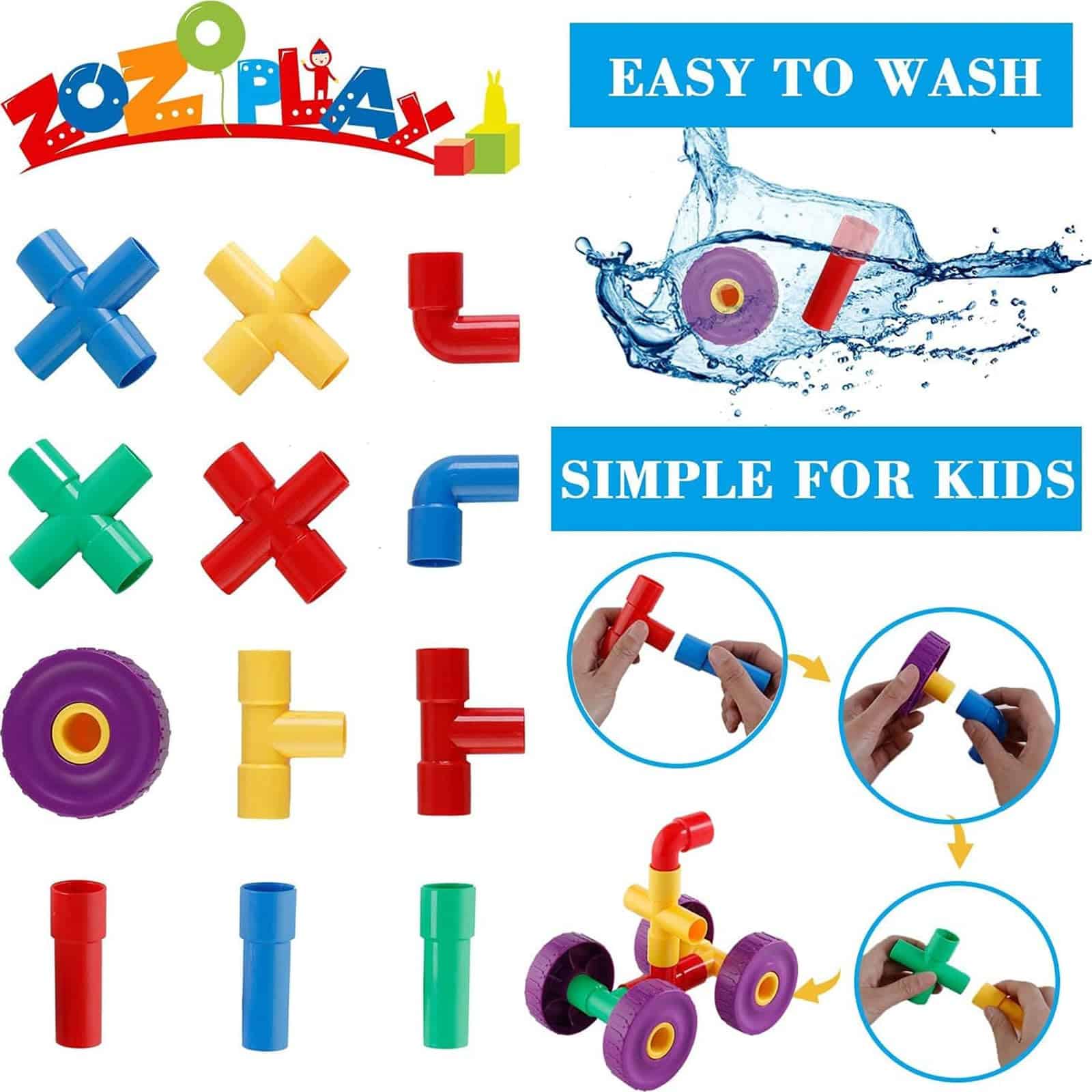 Juego de Construcción de Juguetes Educativos con Tubos y - Imagen 7