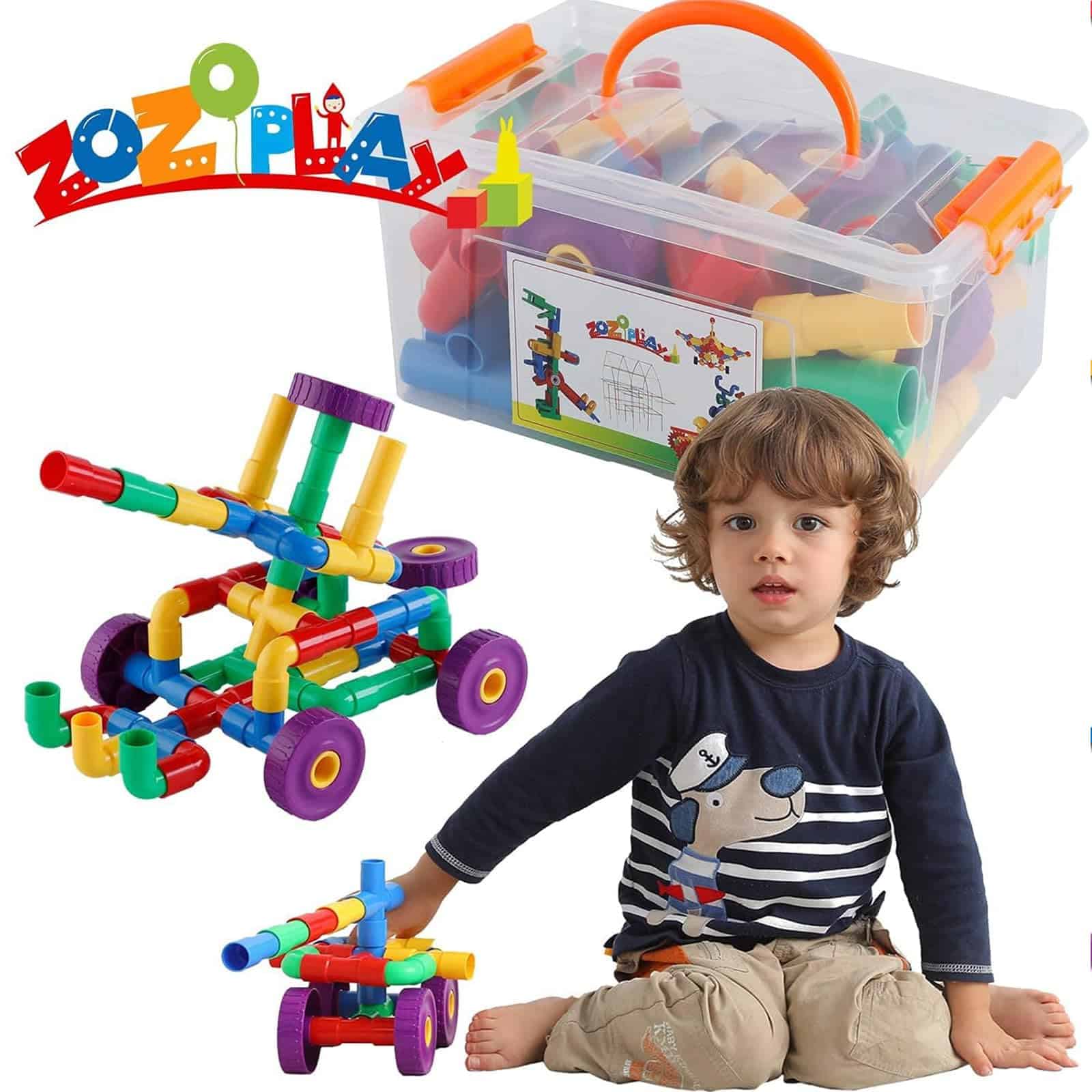 Juego de Construcción de Juguetes Educativos con Tubos y - Imagen 9