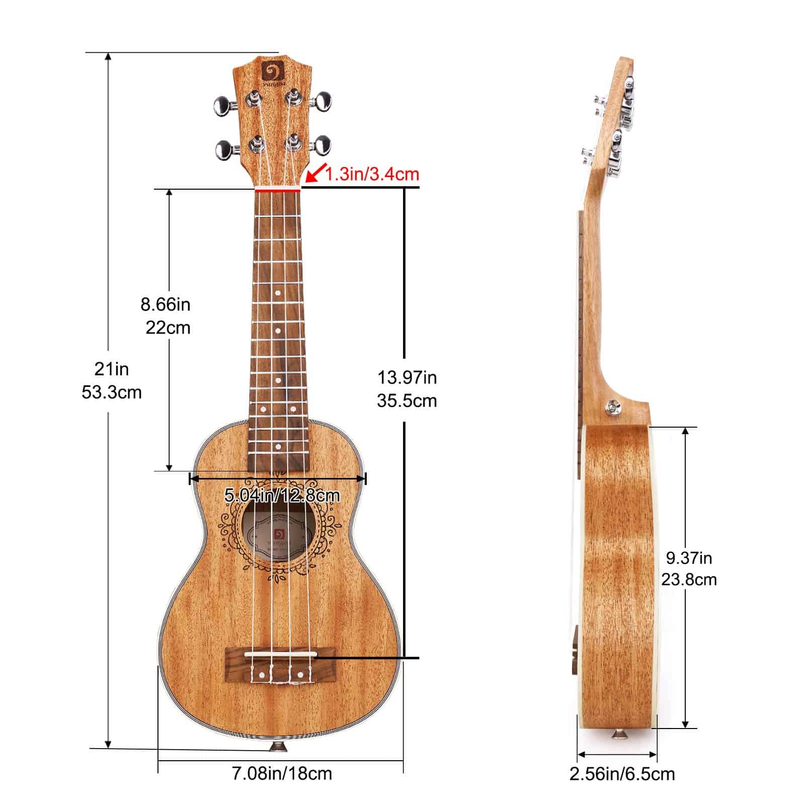 Ukulele Soprano de Caoba de 21 Pulgadas Profesional - Imagen 7