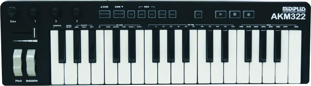 Controlador de teclado MIDI de 32 teclas AKM322 con Cubase
