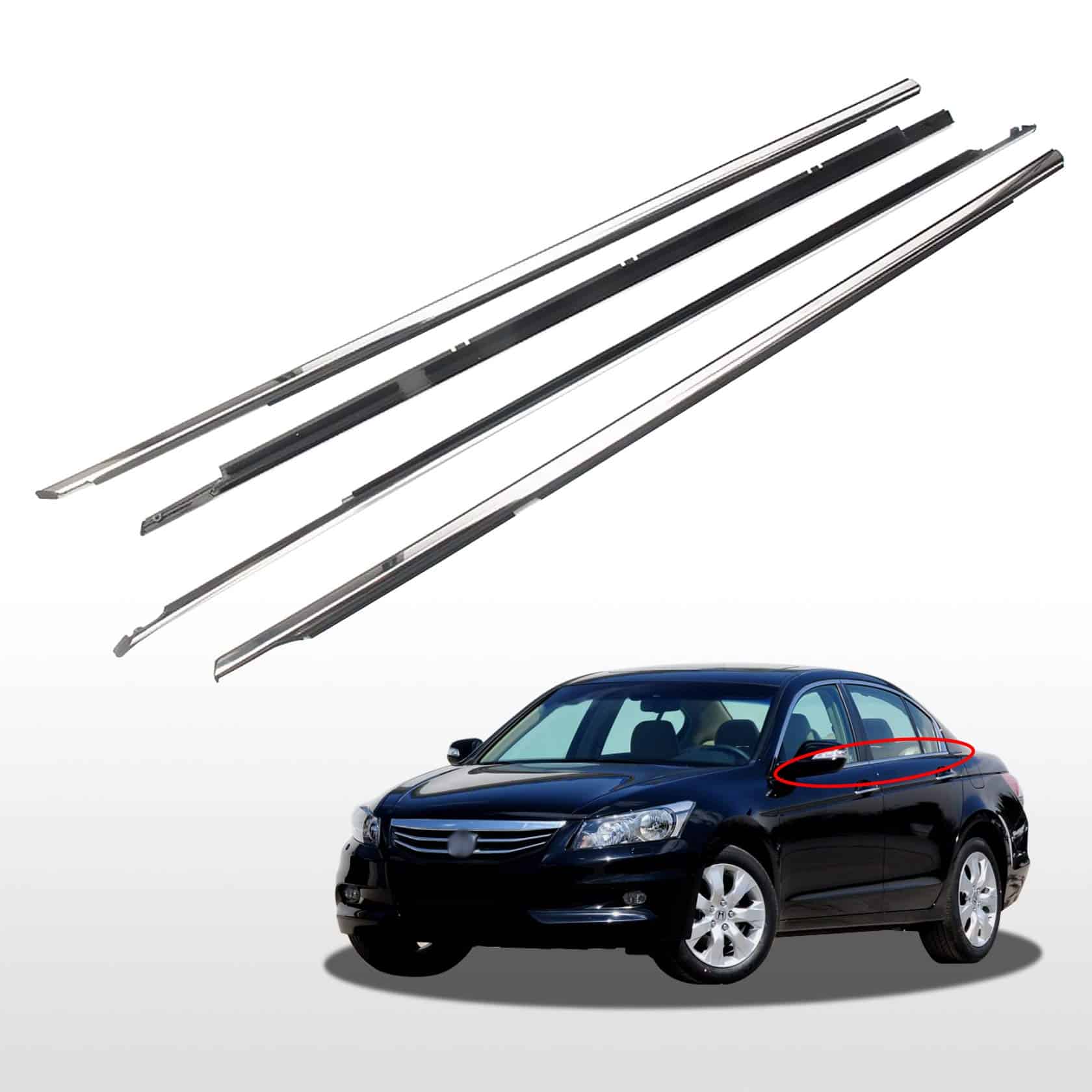 Toryea 4PCS Moldura de Ventana para Automóvil Cromada con