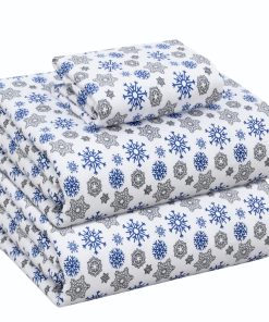 Juego de sábanas de franela RUVANTI tamaño -Gris copo de nie