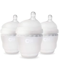Biberón de silicona suave Olababy, anti-cólicos, libre de