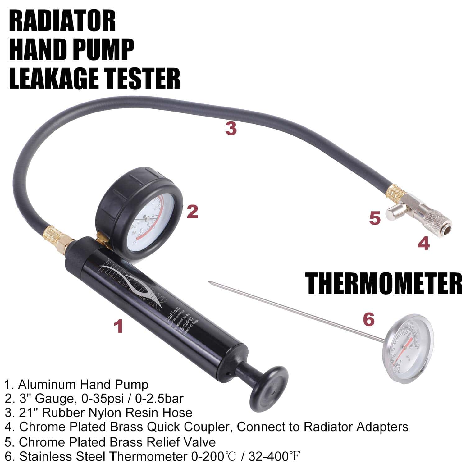 JIFETOR Juego de Herramientas de Prueba de Presión y - Imagen 5