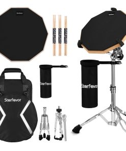 Starfavor Drum Practice Pad with Snare Drum Stand Set, Kit