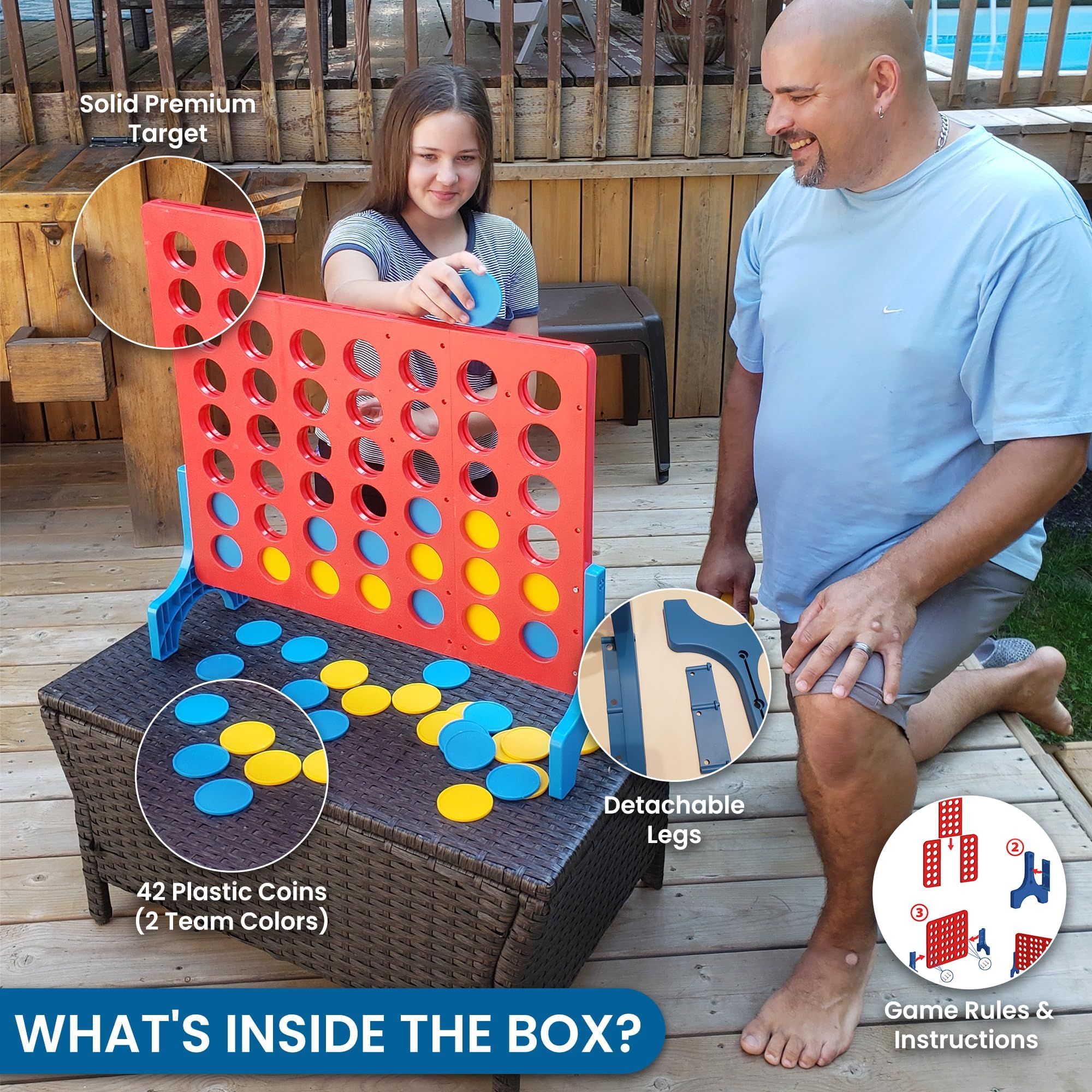 Juego de 4 en Linea, Conecta 4, Jumbo 4-to-Score Juego de - Imagen 6