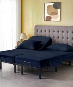 Juego de Sábanas Divididas para Camas -Azul Marino Sólido