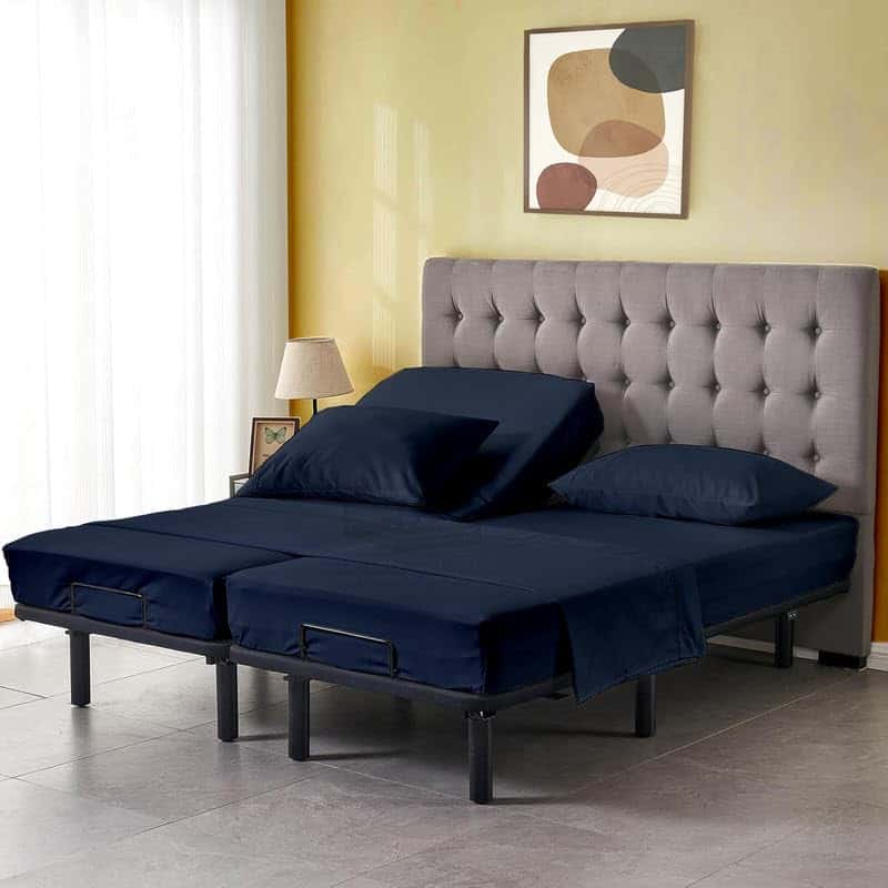 Juego de Sábanas Divididas para Camas -Azul Marino Sólido