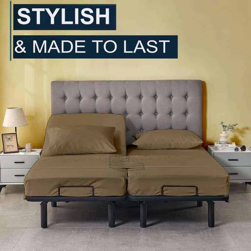 Juego de Sábanas Divididas de 5 Piezas para Camas -Taupe Sól - Imagen 7