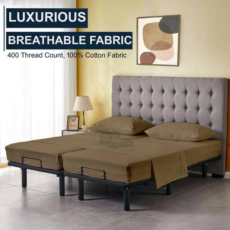 Juego de Sábanas Divididas de 5 Piezas para Camas -Taupe Sól - Imagen 4