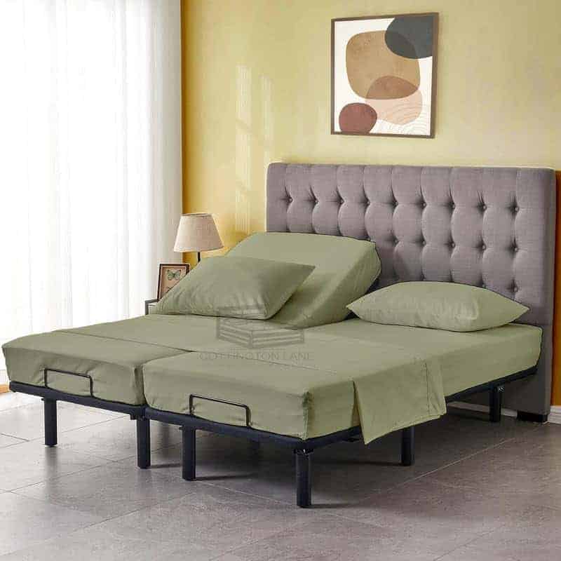 Juego de sábanas divididas de 5 piezas para camas -Verde sal