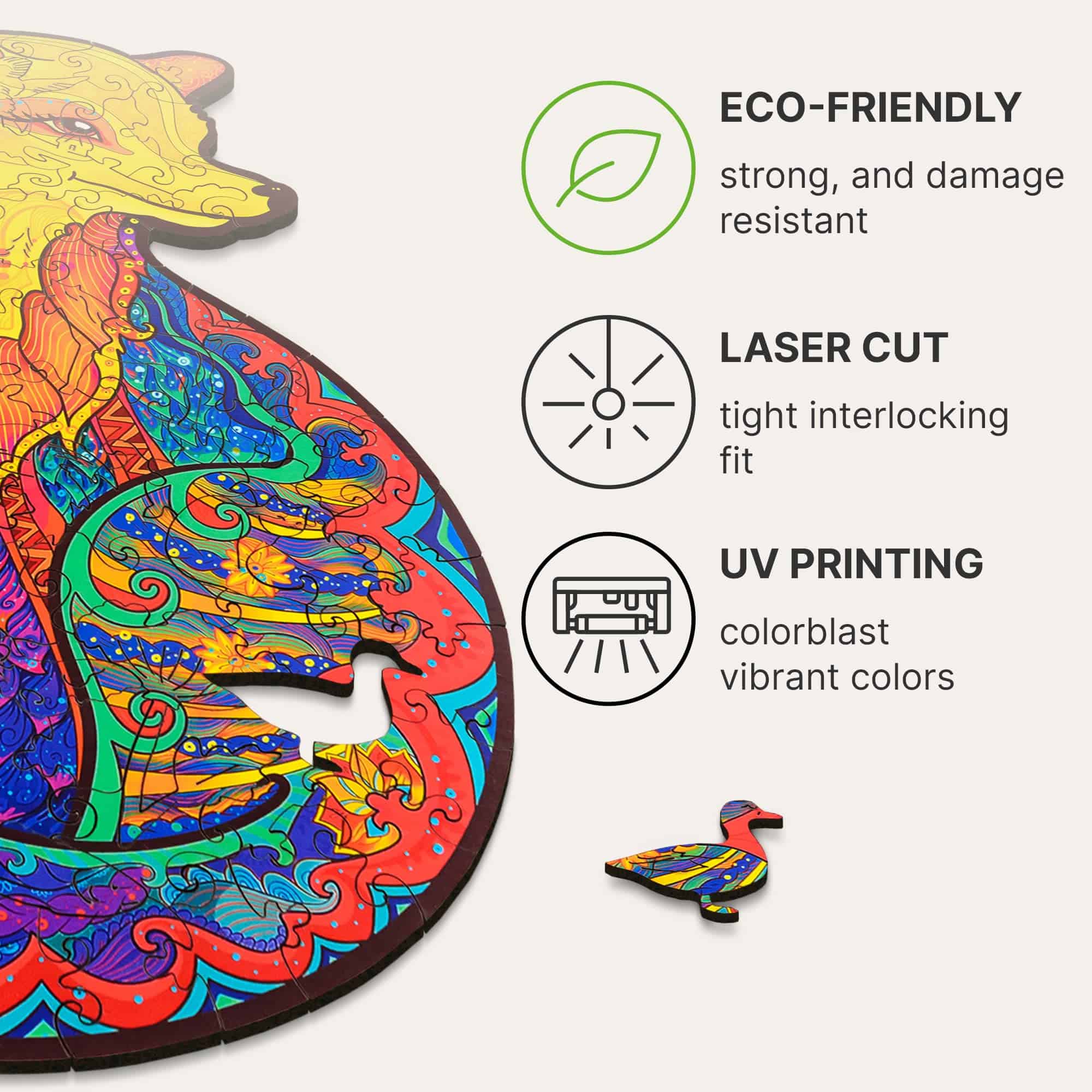 Rompecabezas de madera original UNIDRAGON - Zorro - Imagen 10