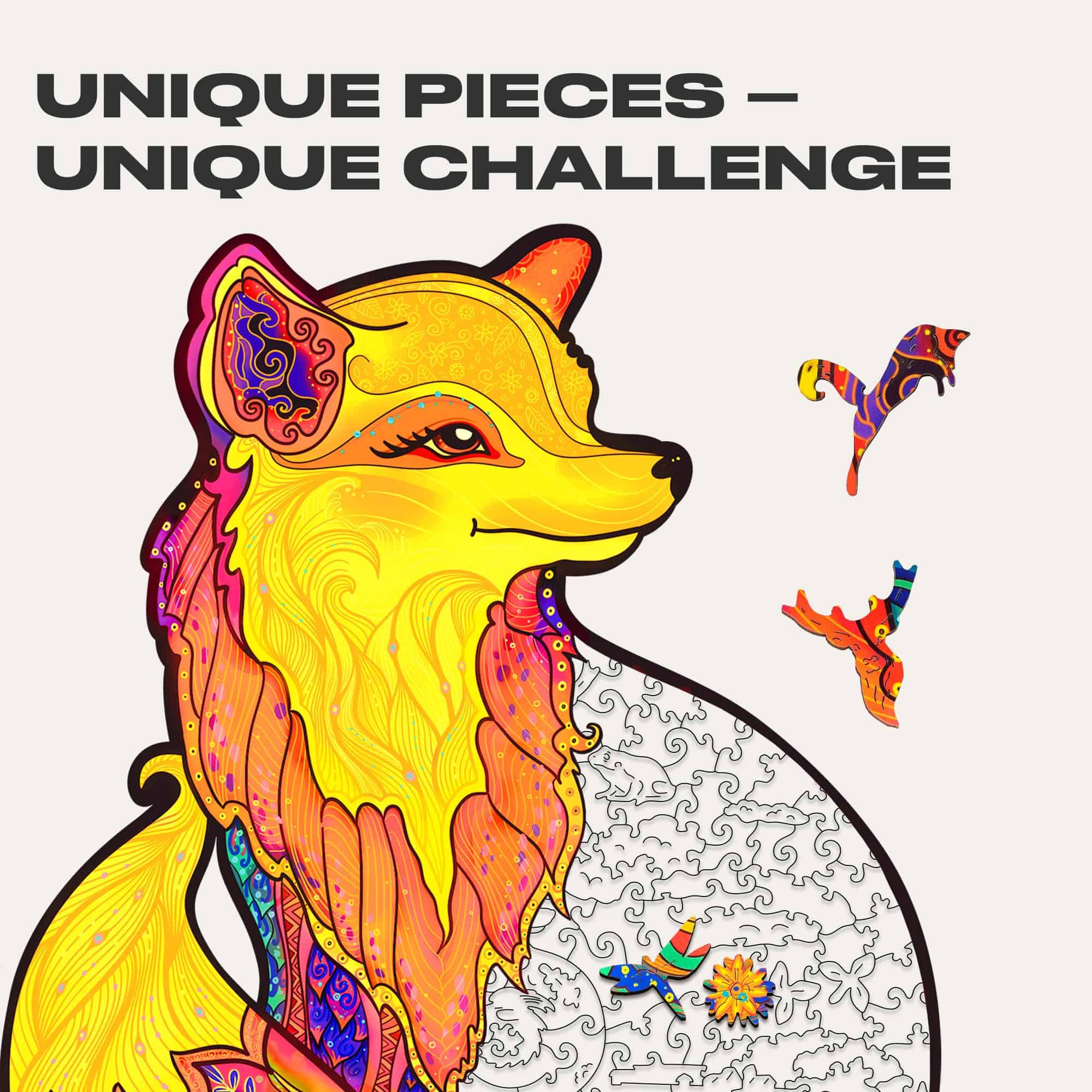 Rompecabezas de madera original UNIDRAGON - Zorro - Imagen 9