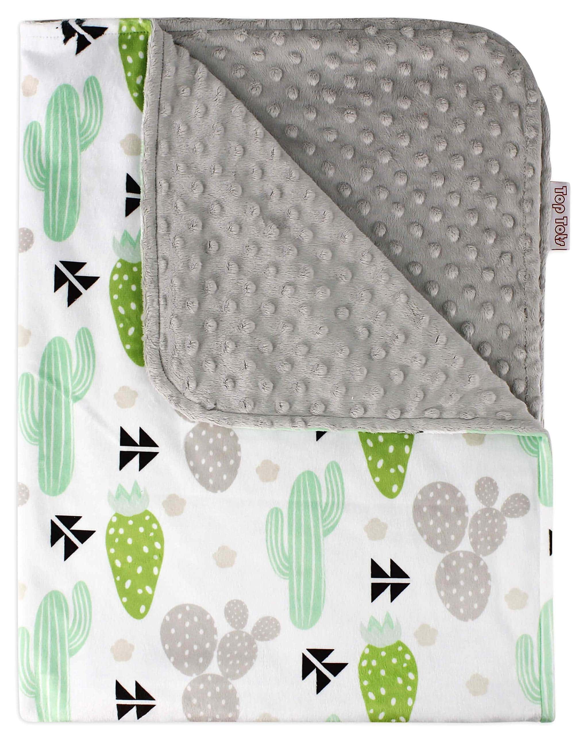 Manta de bebé Top Tots - Cactus Verde Gris