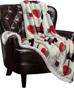 Manta de Sherpa de Scottish Terrier y Corazón de Amor,