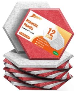 12 Pack Paneles Acústicos de Alta Densidad -ris Rojo)