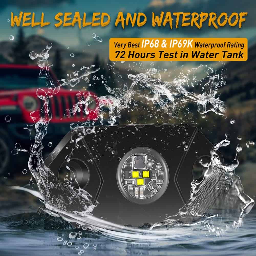 Luces LED Rock TSAUTO Impermeables IP68 IP69K Luz de Roca - Imagen 5