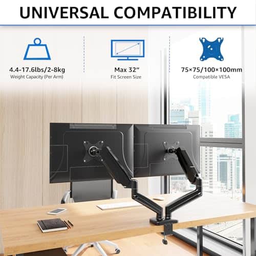 Soporte de Monitor Dual MOUNTUP para Escritorio, Montaje - Imagen 5