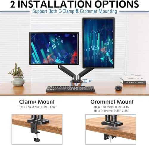 Soporte de Monitor Dual MOUNTUP para Escritorio, Montaje - Imagen 6