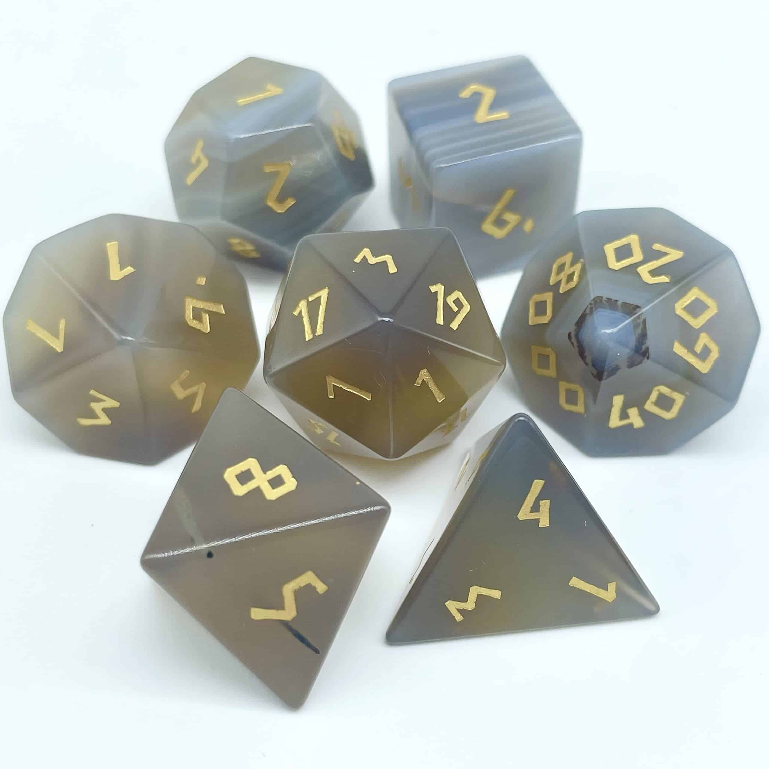 Set de Dados de Piedras Preciosas Hechos a Mano Amatolo,