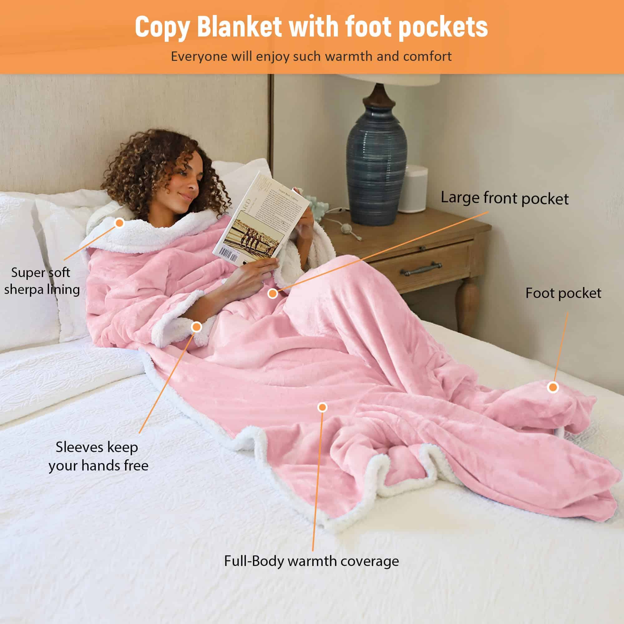 Manta portátil Catalonia con mangas y bolsillos para los - Imagen 4